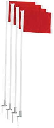 Trigon Sports Soccer Corner Flags, Football Field Red Corner Flags with Soccer Poles, Spring Loaded Steel Base, Dribbling Soccer Equipment for Training, Set Of 4