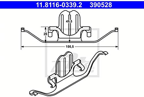 ATE Bremssattel-Feder 11.8116-0339.2 Kompatibel mit BMW 3 Touring E91 3 Limousine E90 1 Schrägheck E87 5 Limousine E60 5 Touring E61