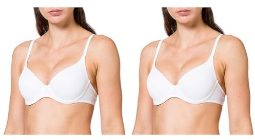Nur Die T-Shirt Bügel-BH aus weicher Mikrofaser nahtlos vorgeformte gepaddete Cups unsichtbar unter der Kleidung Push-Up-Effekt Damen, weiß, 75A