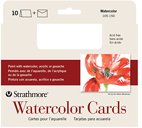 Strathmore Watercolor Cards, 5x6.875 inches, 10 Pack, Envelopes Included - Custom Greeting Cards for Weddings, Events, Birthdays