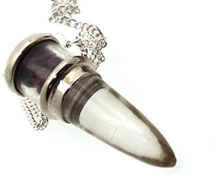 Garnet and Quartz Gemstone Vial Capsule Pendulum