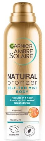 Garnier Ambre Solaire Natural Bronzer Quick Drying Medium Self Tan Body Mist 150ml