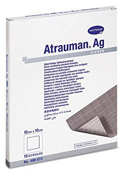 Hartmann Atrauman Ag, silberhaltige Salbenkompressen, 5 x 5cm, 10 St.