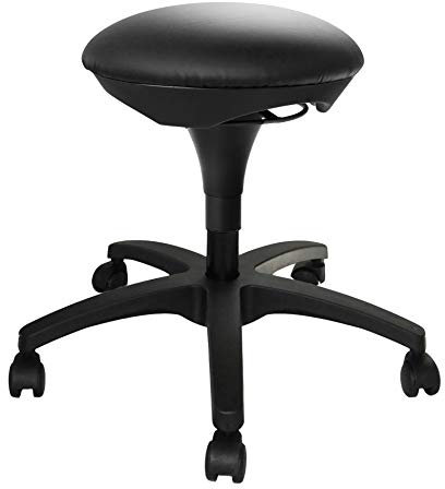 TOPSTAR Hocker Hoc 20 mit Kunstleder-Bezug (desinfizierbar) schwarz - Rollhocker Drehhocker mit Hartbodenrollen