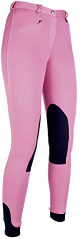 HKM Pantalon d'équitation pour femme Penny Easy pink/dunkelblau, 8-9 ans