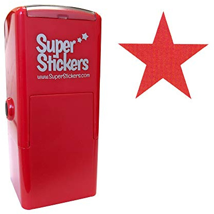 SuperStickers Pre-Inked Stamper for marking - Red Star Design