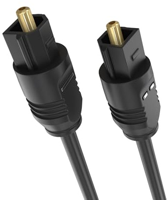 Cmple - Optical Audio Cable 1.5 ft Toslink Cable Slim Fiber Optic Cable Gold Plated Slim Optical Cord Digital S/PDIF Audio for Soundbar, AV Receivers, TV Sound Bar, Game Console