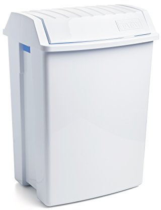 TATAY Contenitore Differenziata con Coperchio Basculante 49L | Per Interni | Per Sacchetti da 30L a 50L | Plastica Resistente Senza BPA | 40x33,5x57,5 cm, Bianco, Carta