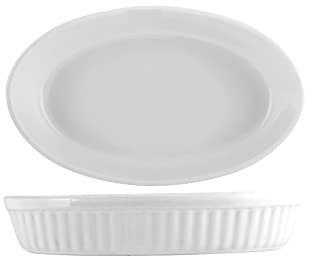 Home Pirofila Ovale, 25x15.5x5 cm, Ceramica, Bianco, 25x15x5 cm