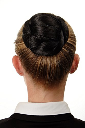 WIG ME UP - Dutt Haarknoten Haarteil aufwendig geflochten verspielt Tracht Steck-Kamm Haarnadel Schwarz N672-2