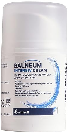 Balneum Intensiv Cream - Daily Moisturising Body Cream for Very Dry Skin and Dry Skin Conditions, Fragrance-Free & Preservative-Free Moisturiser, Intensive Hydration, 50g