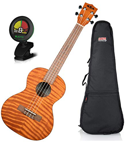 Kala KA-TEM Tenor-Ukulele aus exotischem Mahagoni, mit gepolsterter Gigbag und Stimmgerät