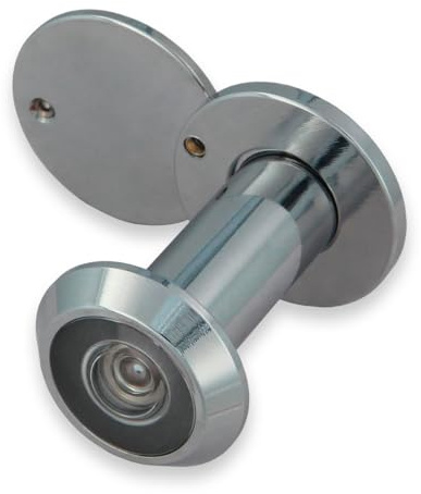 Amig - Türspion | Super-Winkellinse | für Eingangstüren innen und draußen | Chrom-Glanz Farbe | Stahl | Maße: Durchmesser 14 mm | Türstärke 35-60 mm