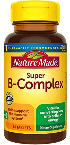 Nature Made Super B-Complex with Vitamin C and Folic Acid, 60 Tablets