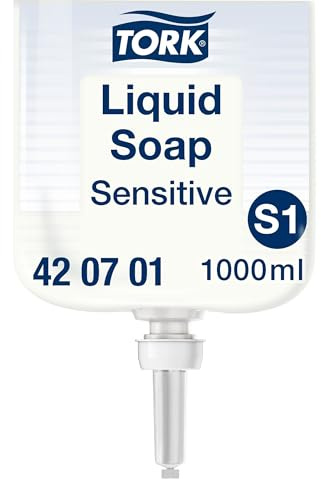 Tork Savon liquide Mains - Peaux sensibles S1, testé dermatologiquement, 1 x 1000 ml, 420701