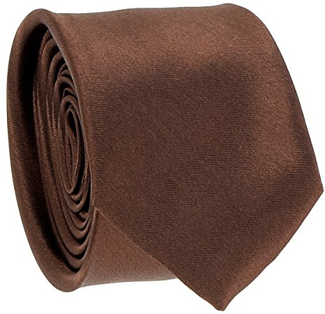 Cravate Fine Marron clair - Cravate Homme Coupe Slim Moderne - 5cm à la Pointe - Couleur Unie - Accessoire Chemise pour Mariage, Cérémonie