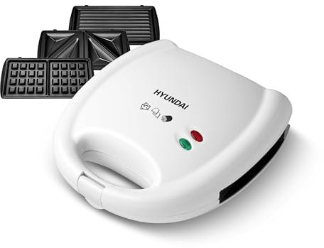 Hyundai Sandwichmaker 3 in 1 I HYUSM627 I Antihaftbeschichtung für leichte Reinigung ohne Anbrennen I 700 Watt I Waffeleisen, Grill und Sandwich