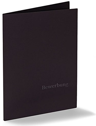 Fünf 4-teilige Bewerbungsmappen Executive-Exclusiv Plus - Schwarz - mit Prägung