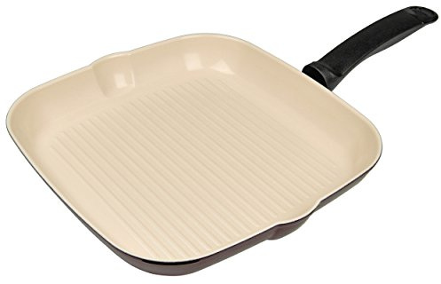 KUHN RIKON 31260 Pfanne Ceramic Star Bratpfanne Grillpfanne viereckig 28 x 28 cm keramische Beschichtung bis auf 450 Grad erhitzbar ideal für Fleischgerichte