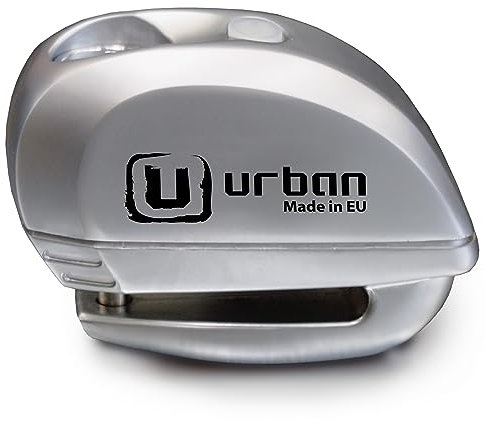 urban UR22 Bremsscheibenschloss Ohne/Mit Alarm Hi-Tech 120dB+LED+Warnfunktion Optionale Aktivierung, Langlebige Batterie, Wasserdicht, Motorradschloss Diebstahlsicherung Vespa Spezial Universal 6mm