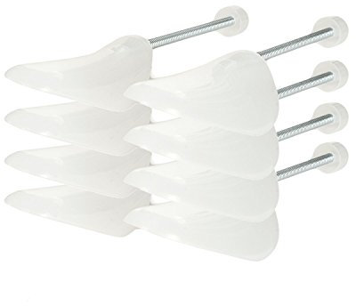 Incutex set da 4 paia di tendiscarpe taglia variabile 38-44, forme scarpe in plastica con molla a spirale, transparente