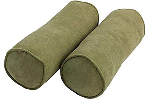 Blazing Needles Corded Microsuede Throw Pillows (Set of 2), 20 x 8, Sage Green