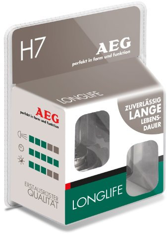 AEG Automotive 97266 Glühlampe Longlife H7, 55 W, 2-er Set