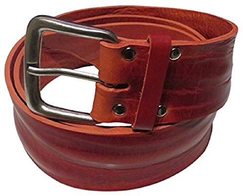 Kollektion Chrissys-in Ledergürtel rot (Luftgeschrumpft getrocknet) 5 cm breit Büffelleder aus eigener Fertigung (90Bundweite)