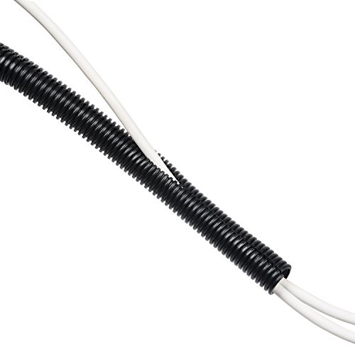 D-Line Cable Tidy Tube, Pre-Split Cable Sleeve, Flexible LDPE Electrical Conduit, PC Cable Management, TV Wire Hider - 25mm Diameter, 1.1m Length - Black