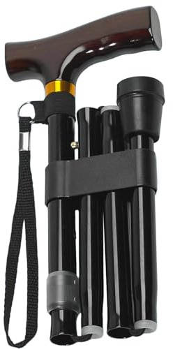 Days Standard justerbar vikbar promenadkäpp, lätt och justerbar höjd, bärbar käpp med ergonomiskt handtag, halkfri bas, 850–953 mm (33,5–37,5 tum), (ligible for fad-relief in the Storbritannien)