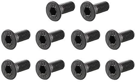 sourcing map 50 Stück M3x 8mm 10.9 Carbon Stahl Senkkopfschrauben mit Innensechskant Flachkopfschrauben