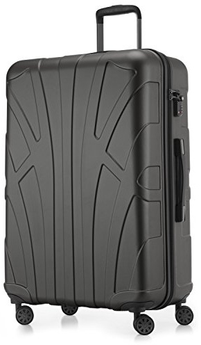 Suitline Stor resväska 76 x 53 x 31 cm ABS hård skal expanderbar (96-110 L) med TSA lås 4 dubbla hjul teleskophandtag trolley, grafit