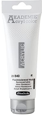 Schmincke AKADEMIE Acryl color Fluoreszierend Weiß in 120 ml-Tube, 23 840 012