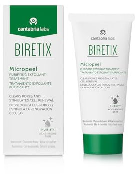 Cantabria Labs Biretix Micropeel, 50 ML.- Limpiador exfoliante y Renovador Epidérmico suave, con efecto micro-peeling, 50 Mililitros