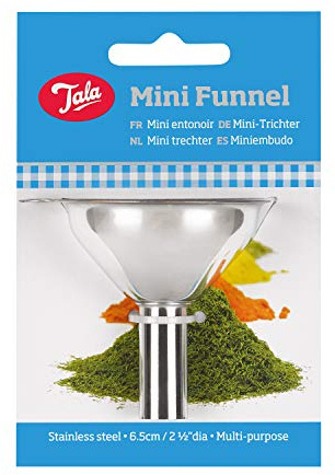 Tala Kitchen Funnel, Mini Funnel made with Food Grade Stainless Steel, Designed for Ktichen use and perfect for filling small pots and jars like Salt & Pepper Mills of spice pots