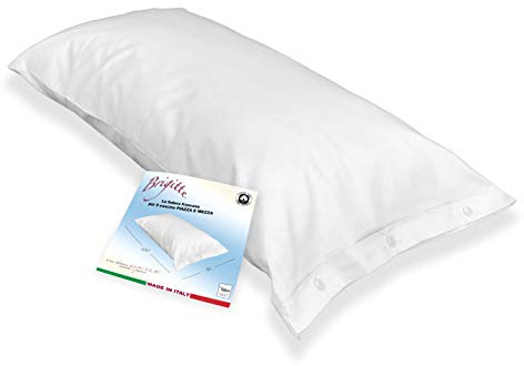 Tex Family Federa Brigitte 50×120 cm – Soprafedera in Cotone 100 % con Chiusura Clic‑Clac – Una Piazza e Mezza (Misura Francese) - Bianco
