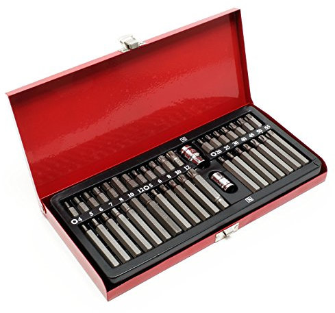 Wiltec Set di chiavi a cricchetto e bit 40 pezzi Assortimento di inserti multi denti