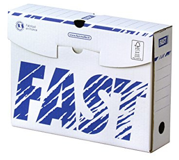 Fast set med 10 arkiv i kartong bak 8 cm manuell montering vit/blå