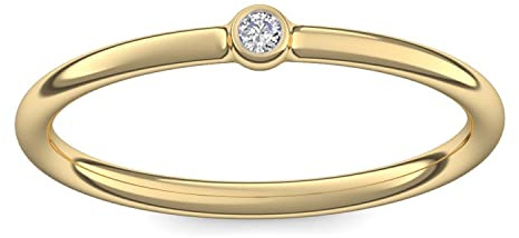 Gold Ring Verlobungsringe Gold (Silber 925 vergoldet) von AMOONIC mit Zirkonia Stein +LUXUSETUI! Goldring Gelbgold Ring Zirkonia wie Diamant Geschenk Ringe Verlobung KA11VGGGZIFA58