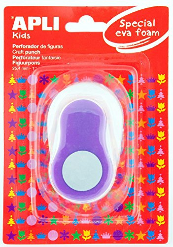 APLI Kids 13301 - Perforadora especial goma EVA redondo, 25.4 mm