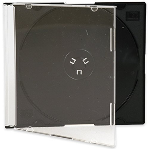 MasterStor CD DVD Slimline Jewel 5,2 mm fodral för 1 skiva med svart eller genomskinlig bricka (svart, 25)