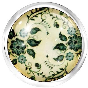 ANDANTE Chunk Click-Button Druckknopf (Blumenmotiv) für Chunk-Armbänder, Chunk-Ringe und andere Chunk-Accessoires