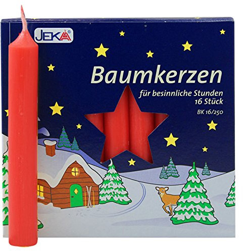 OLShop AG 2er Pack Baumkerzen rot ca. 14 x 110 mm (2 x 16 Stück) Weihnachtskerzen, Christbaumkerzen, Pyramidenkerzen