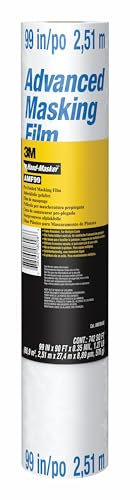 3M Hand-Masker Advanced Masking Film, Transparent - 1 Roll 251 cm x 27,4m - Protects Surfaces from Paint Splatters