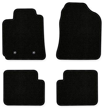 Bär-AfC Auto Fußmatten Basic passend für Toyota Corolla E12 2002-2007, Autoteppiche Nadelvlies Schwarz, Rand Kettelung Schwarz, Set 4-teilig, TY03886