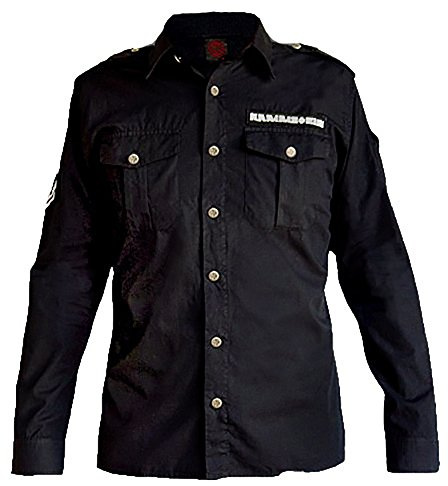 Rammstein Herren Hemd mit langem Arm, Offizielles Band Merchandise Fan Shirt schwarz