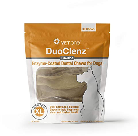 VetOne: DuoClenz Rawhide Dental Hygenic Chews for Extra Large-sized Dogs, 30-Count Bag