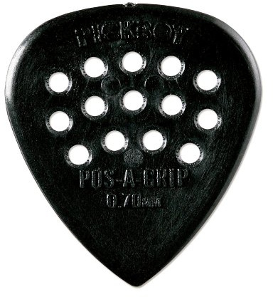 Pickboy PB37P07 Pos-A-Grip Gitarren-Plektren, Schwarz, Carbon/Nylon, 0,70 mm, 10 Stück