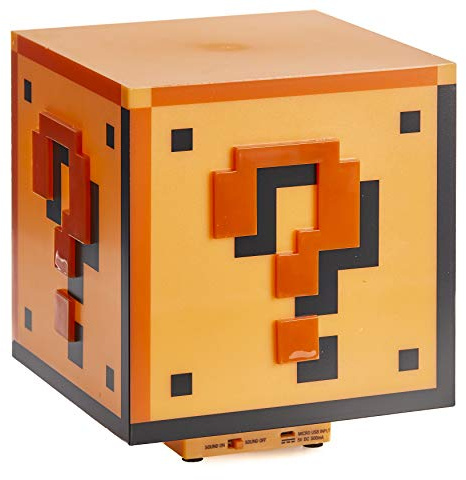 Paladone Super Mario Question Block Light - Officially Licensed Nintendo Desk Lamp for Gaming Room, Gift for Mario Brothers Fans
