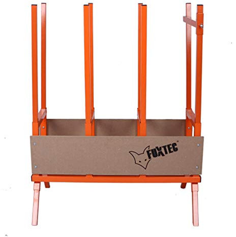 FUXTEC Sägebock FX-SH2.0 aus Metall für Kettensägen für Brennholz - Kaminholz, mit verstellbaren Füßen, äußerst stabile Konstruktion aus Stahl mit breitem Auflageboden